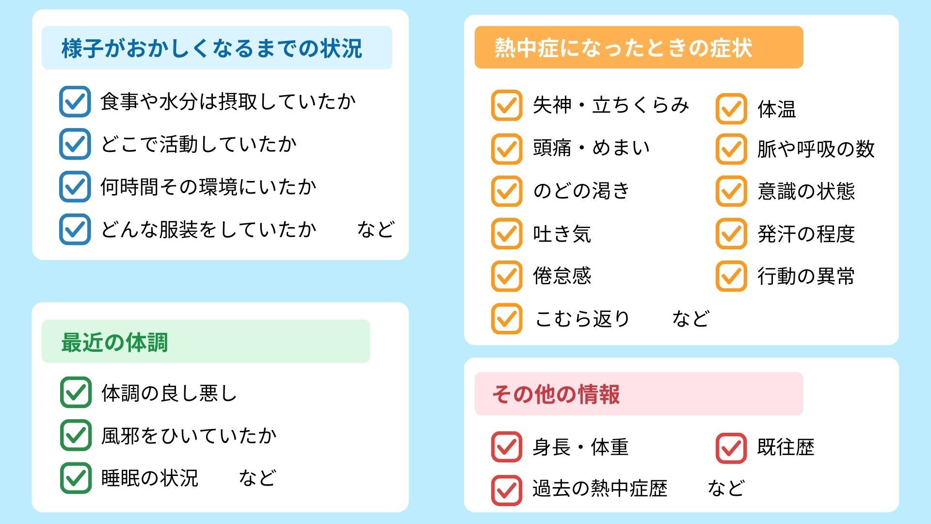 救急車が来る前に準備すること