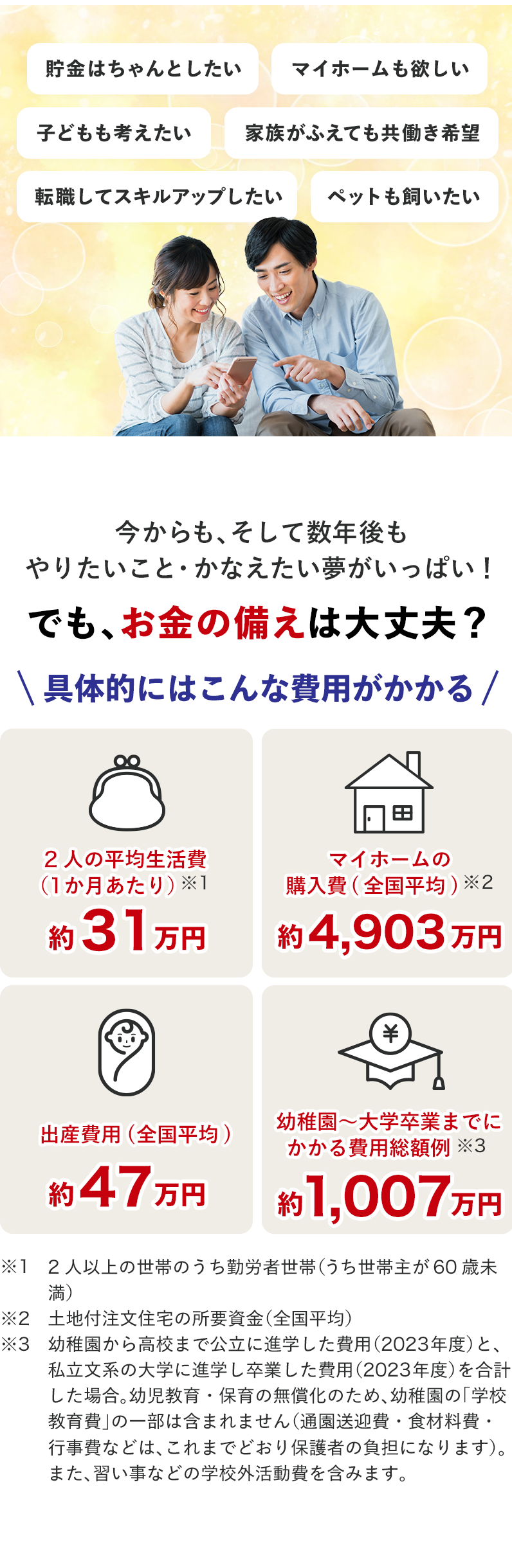 お金の備えは大丈夫?