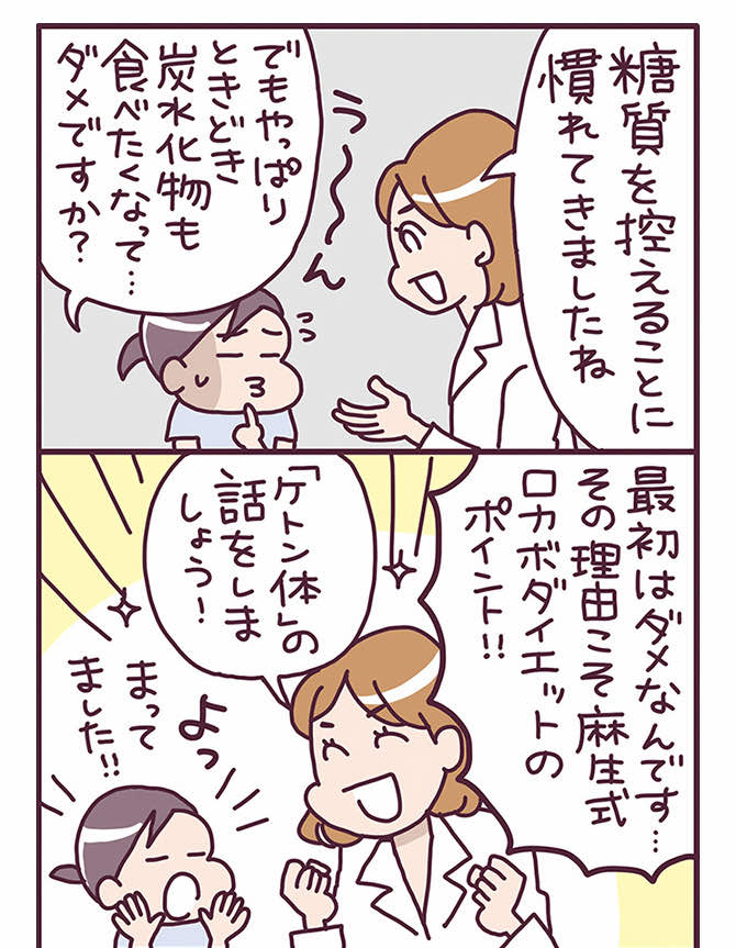 「麻生式ロカボダイエット」ルポ1ページ目の漫画画像