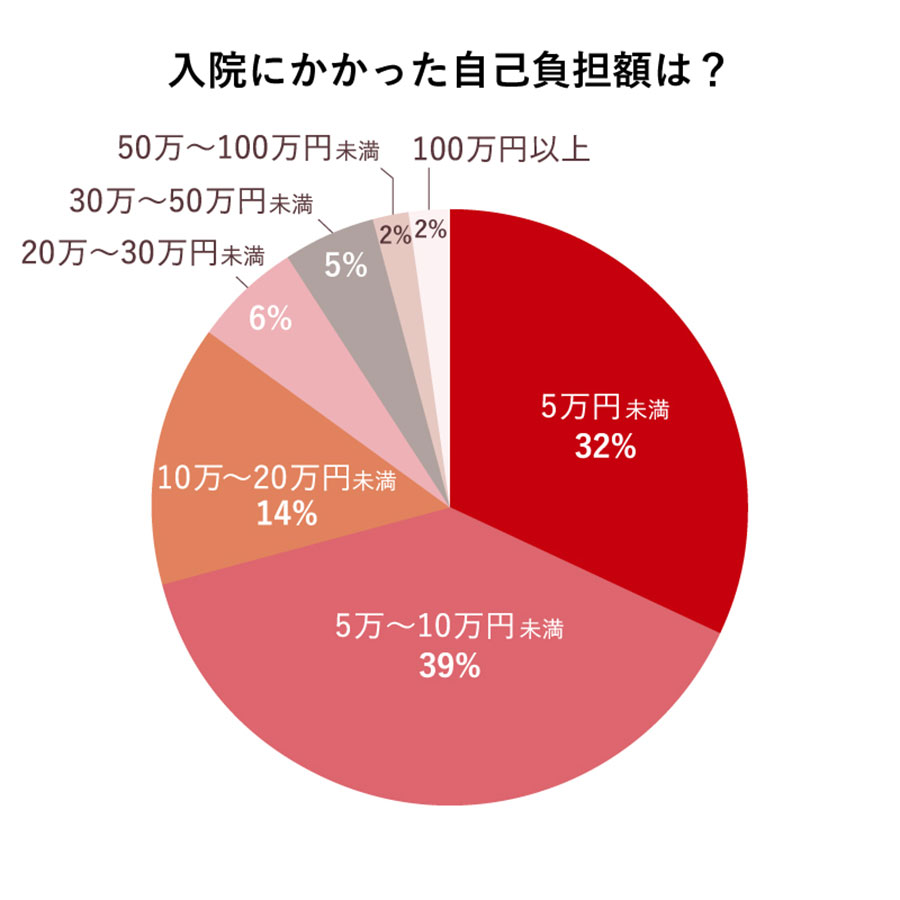 入院の自己負担額のグラフ