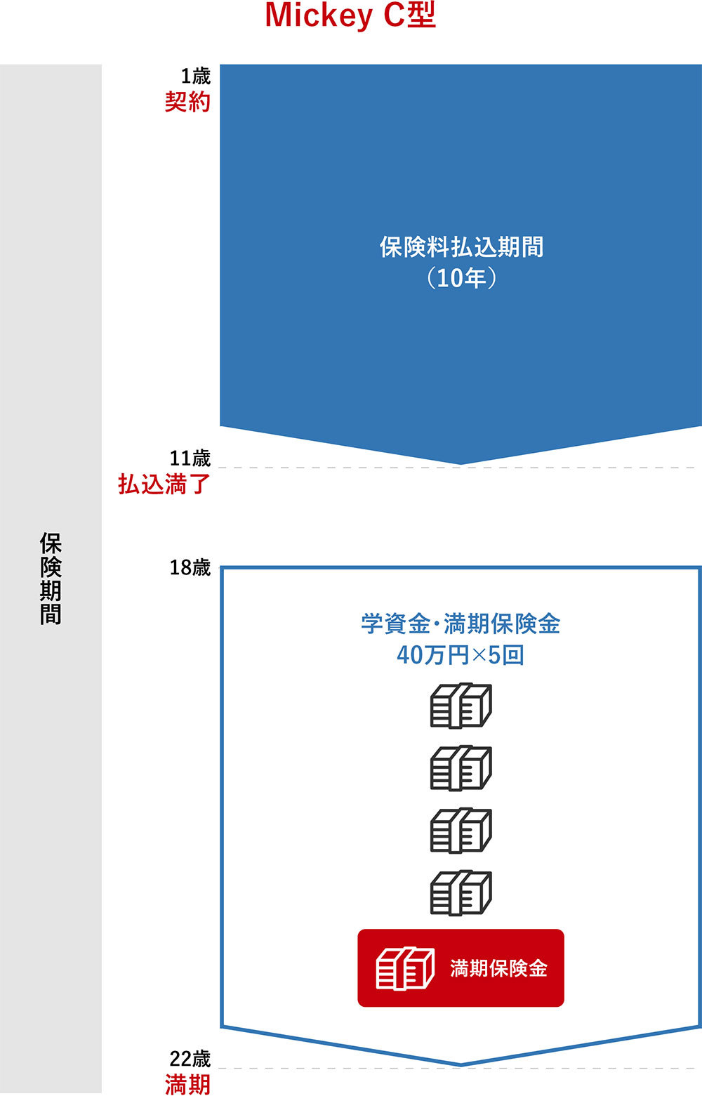 「Mickey C型」の保険のしくみ図。