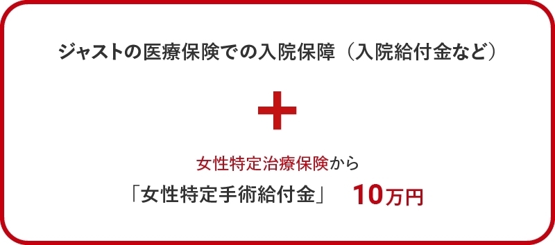 女性特定治療保険から支払われる金額を基準給付金額100万円で算出  。 