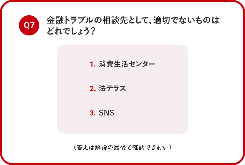 7：外部知見～金融トラブルの相談先～