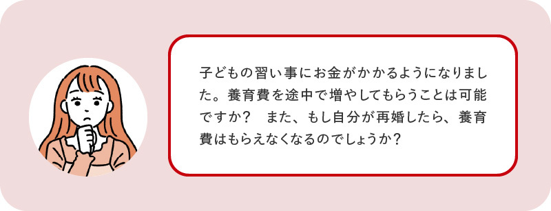 一度決めた養育費の金額は、あとで変えることができる？