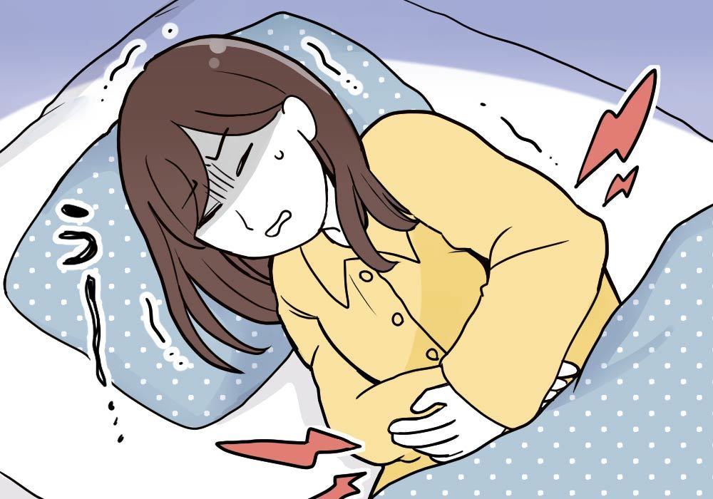 生理ではないのに謎の下腹部痛に襲われる、みくるべさん。